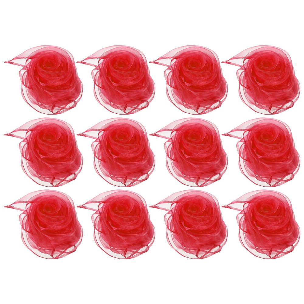 PATIKIL Dance Scarves, 12 Pcs Square Juggling Scarves 24 by 24 Inches for Play Magic Music Activity Juggling Dressing, Watermelon Red