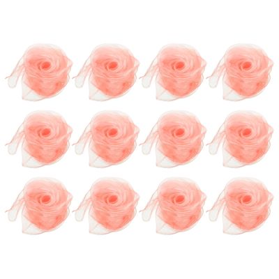 PATIKIL Dance Scarves, 12 Pcs Square Juggling Scarves 24 by 24 Inches for Play Magic Music Activity Juggling Dressing, Peach