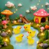 Pxiryanlow 5pcs Yellow Mini Resin Ducks Miniature Ducks,Duckling Miniature Ornament Tiny Ducks Figures for Slime Charms DIY Craft Fairy Garden Decoration Dollhouse Accessories view 2