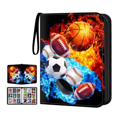 TsuiWah Sports Card Binder with Sleeves, 9-Pocket Trading Card Holder Card Collectors Album Hold Up to 900 Cards, Card Folder for Football Baseball Basketball Sport Trading Cards,TCG,MTG,PTG Games