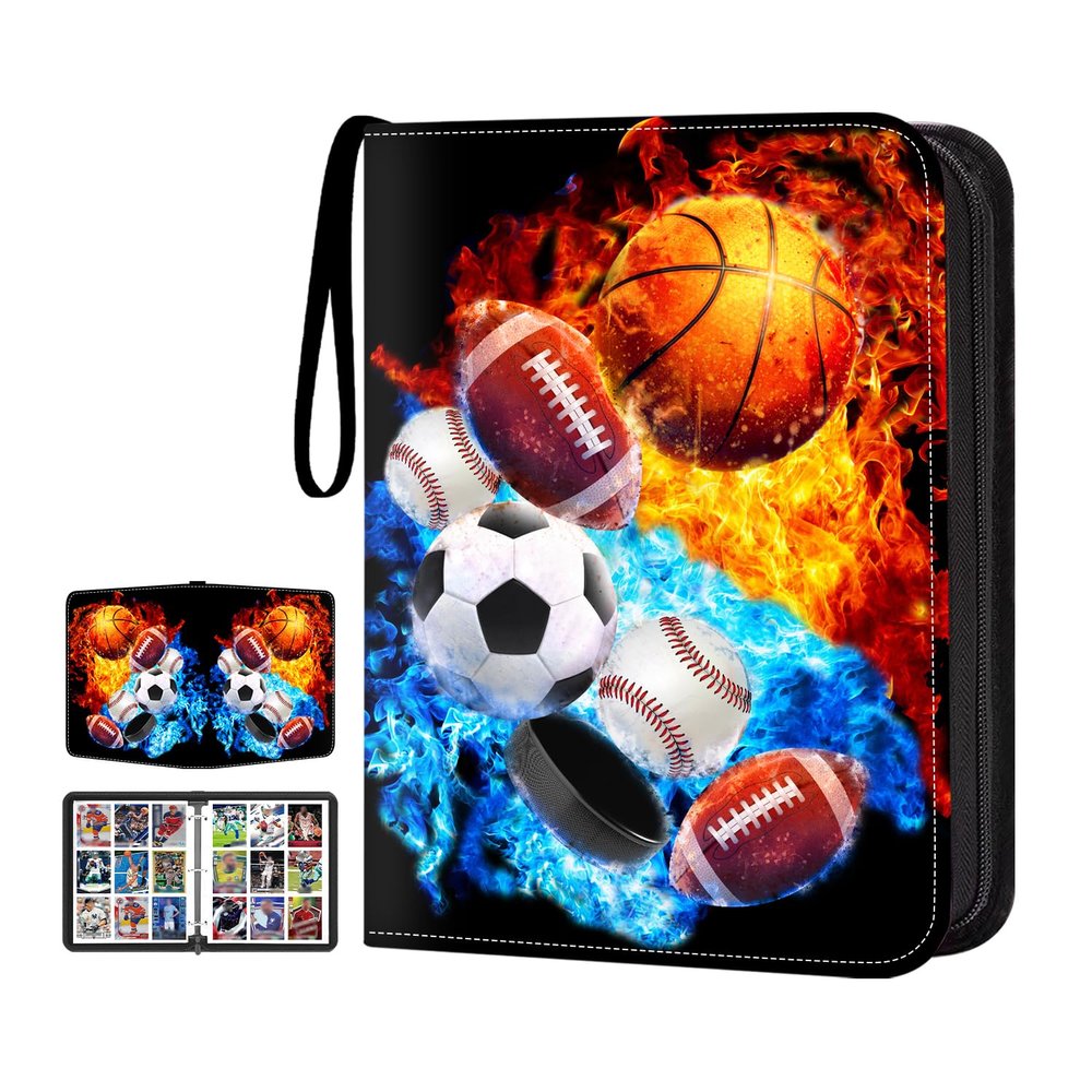 TsuiWah Sports Card Binder with Sleeves, 9-Pocket Trading Card Holder Card Collectors Album Hold Up to 900 Cards, Card Folder for Football Baseball Basketball Sport Trading Cards,TCG,MTG,PTG Games