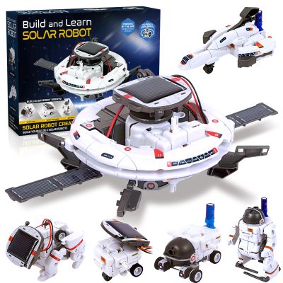 Hechify 6-in-1 Solar Robot Building Kit for Boys Aged 8-13, Educational Robotic Toys for Kids, Science Kits STEM Toys Birthday Gifts for 8 9 10 11 12 Years Old Boys Girls Teens (White)