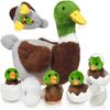 7 in 1 Mallard Duck Stuffed Animals Duck Plush Toys, 12" Zipper Mommy Stuffed Duck with 4 Baby Ducks Ducklings Eggs Duck Plushies Pillow for Kids Birthday Valentines Surprise Gifts Farm Party Decors view 1