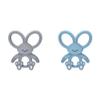 Dr. Brown's Flexees Gray & Blue Bunny 100% Silicone Baby Teethers, BPA Free, for 3 Months+ Babies view 1