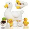 7 in 1 Duck Stuffed Animal Plush Set 12" Mommy White Stuffed Duck Plush with 4 Baby Ducks Ducklings and Eggs, Soft Duck Plushie Pillow Toys for Kids Toddler Birthday Valentines Plush Gifts Farm Party view 1
