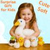 7 in 1 Duck Stuffed Animal Plush Set 12" Mommy White Stuffed Duck Plush with 4 Baby Ducks Ducklings and Eggs, Soft Duck Plushie Pillow Toys for Kids Toddler Birthday Valentines Plush Gifts Farm Party view 2
