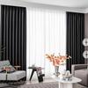 Modern Blackout Curtains Window for Living Room Thick Curtains for Bedroom High Shading Drapes Home Decor Black Curtains-White Tulle,Custom Made,4.Pencil Pleat view 4