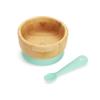 Munchkin BambouTM Bamboo Suction Bowl, Silicone Spoon and Divided Suction Plate - Eco-Friendly Baby Mealtime Set view 2