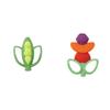 Infantino Lil' Nibbles 2-Pack Silicone Teethers with Handles - Pea Pod and Fruit Kabob view 1