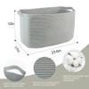 MEGASKET Extra Large Rectangle Storage Basket, 23.6" x 17" x 12" Gray Blanket Storage for Living Room, Large Soft Woven Cotton Rope Bin for Organizing, Kids Dog Wicker Toy Box Organizer view 2
