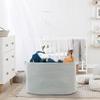 MEGASKET Extra Large Rectangle Storage Basket, 23.6" x 17" x 12" Gray Blanket Storage for Living Room, Large Soft Woven Cotton Rope Bin for Organizing, Kids Dog Wicker Toy Box Organizer view 4