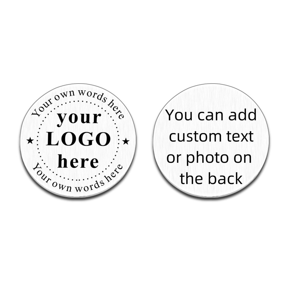Custom Coin Logo&Text Coworker Appreciation Gift Bulk Pocket Coin Token for Men Women Personalized Anniversary Thank You Gifts Challenge Coin for Him Her
