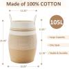 105L Extra Large Woven Laundry Hamper Basket with Heavy Duty Cotton Rope Handles for Clothes and Toys in Bedroom, Nursery Room, Bathroom view 2