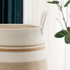105L Extra Large Woven Laundry Hamper Basket with Heavy Duty Cotton Rope Handles for Clothes and Toys in Bedroom, Nursery Room, Bathroom view 3