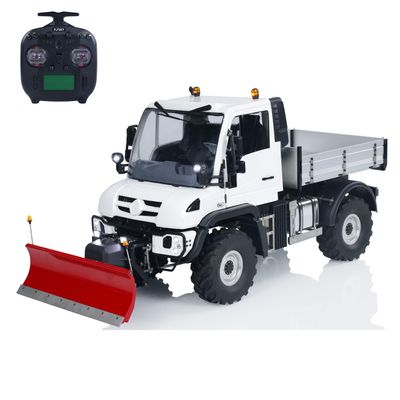 wheelfun U423 4X4 1/10 RC Hydraulic Crawler Car with Snow Blade RC Off-Road Vehicle Model Metal Bucket 2-Speed Transmission Light Sound ST8 Remote Controller
