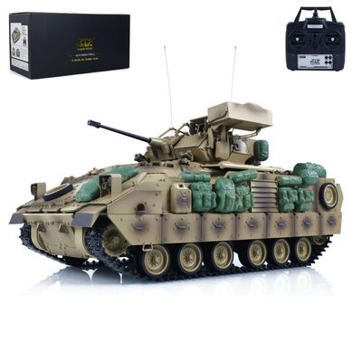 wheelfun 1/16 TD RC Battle Tank Plastic for M2A2 Bradley RC Electric Infantry Fighting Vehicle Model 320Turret Rotation Light Sound Smoke Unit(Basic-Edition) BB Shooting Airsoft Tank That Shoot