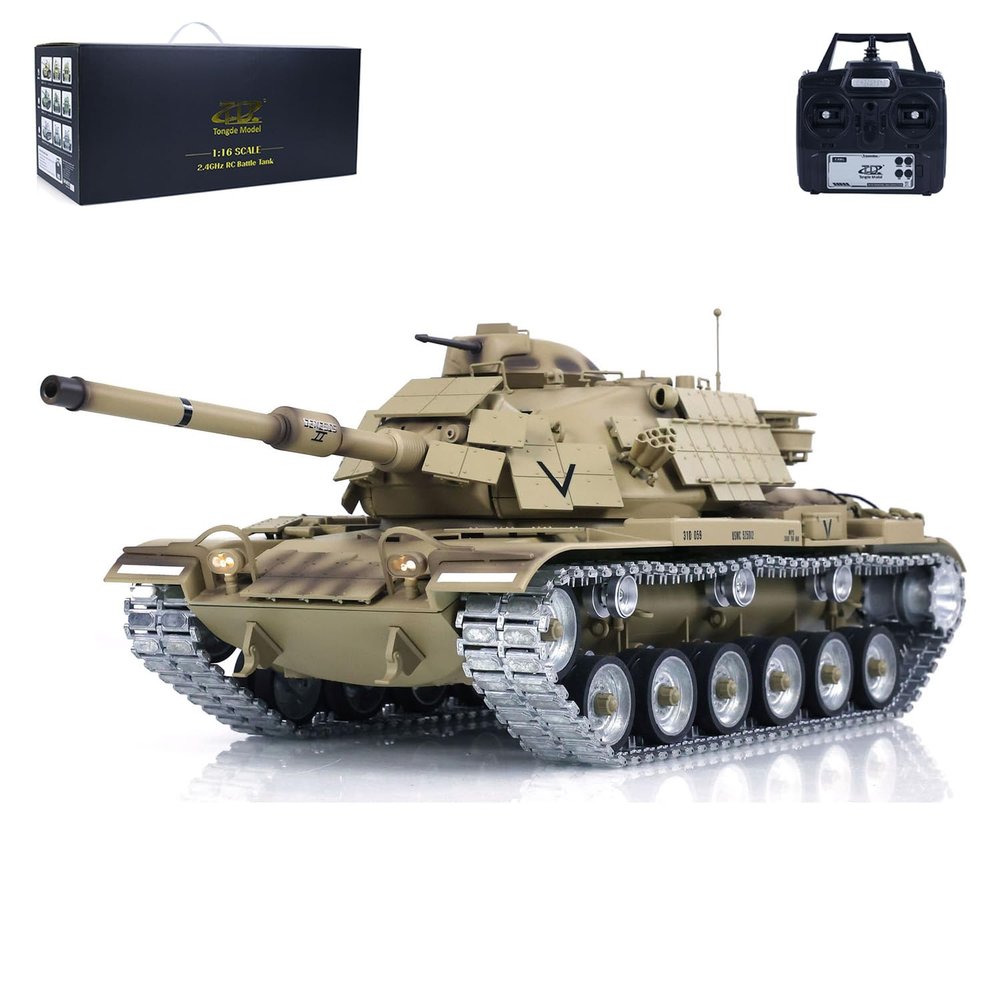 wheelfun TD 1/16 RC Battle Tank Model Plastic for M60A1 ERA USA RC Infrared Battle Tanks Model 320Turret Rotation Light Sound Smoke Unit(Pro-Edition) BB Shooting Airsoft Tank That Shoot