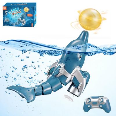 GoolRC Remote Control Dolphin, 2.4GHz High Simulation RC Dolphin Boat for Lake River & Pool, Great Gift RC Boat with Dolphin Head Ball Rotation for Teens