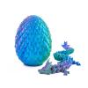 EXQDYNM 3D Printed Dragon Egg Toy 12" Crystal Articulated Dragon with Eyes Decor Collectible view 1