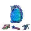 EXQDYNM 3D Printed Dragon Egg Toy 12" Crystal Articulated Dragon with Eyes Decor Collectible view 3