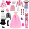 15 Pieces 11.5 Inch Girl Dolls Fashion Pack 6 Set Doll Clothes Include Chic Suits Party Gown Sequin Outfit Stylish Dress 6 Pairs of Shoes 3 Accessories for Girl Dolls Clothing(NO Doll) view 1