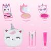 PERRYHOME Cute Kids Makeup Set Unicorn Washable Makeup Kit for Girls 3-12 with Mini Coin Purse - Real Cosmetic Non-Toxic Toddler Makeup Kit-Unicorn Toys for Girl - Birthday Unicorn GiftWhite view 2