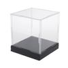 Clear Acrylic Display Case, Showcase for Collectibles, 4 Sided Museum Box Organizer with Black Base 10x10x10cm, Ideal for Toy Figures and Car Models view 1