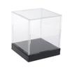 Clear Acrylic Display Case, Showcase for Collectibles, 4 Sided Museum Box Organizer with Black Base 10x10x10cm, Ideal for Toy Figures and Car Models view 2