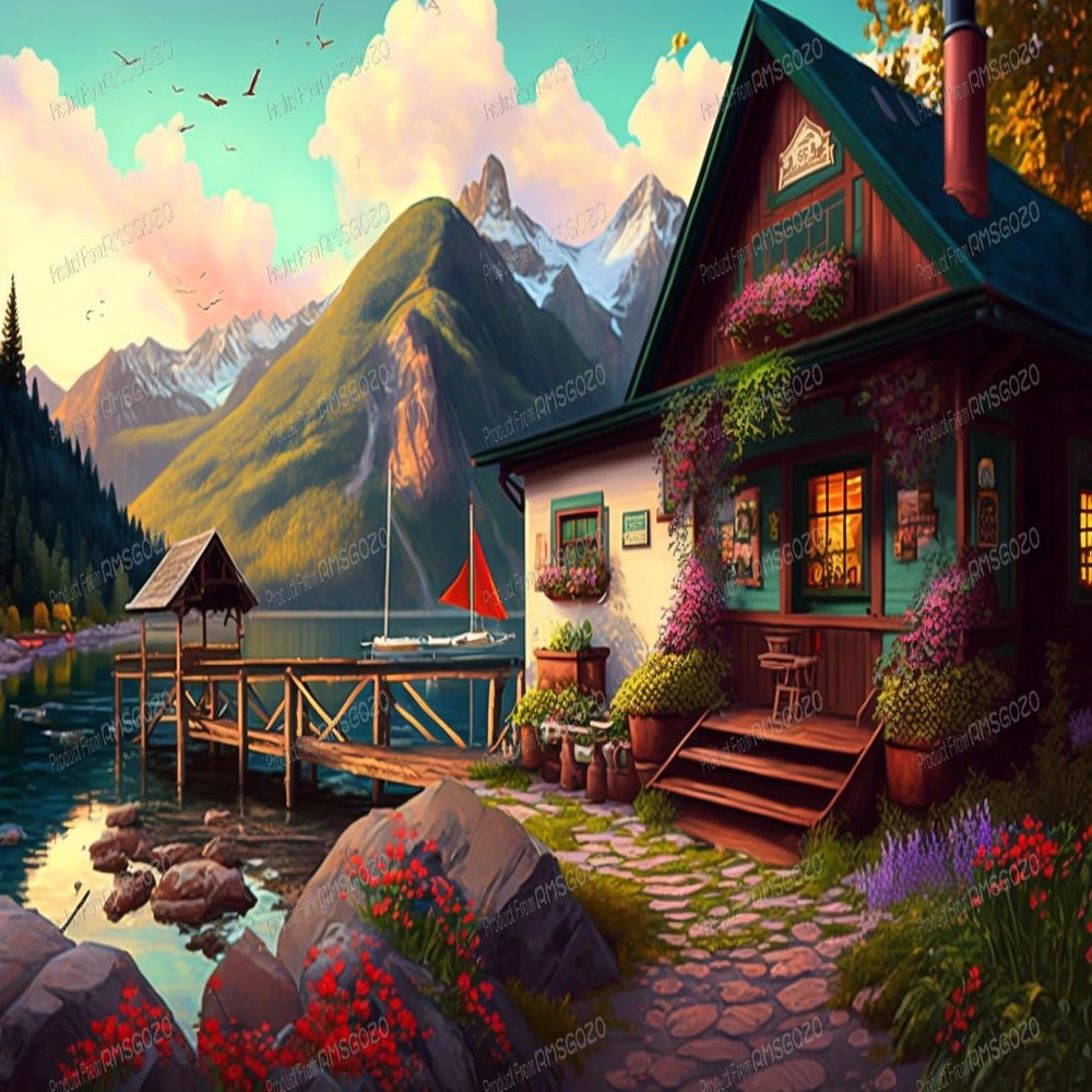 1000 Piece Puzzles for Adults - Cozy Wilderness Lodge Wooden Jigsaw Puzzle for Beginners, Unwind from Daily Life, and Toys for Family Bonding Activities