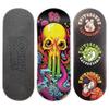 SPITBOARDS 34mm Fingerboard Deck - Real Wood (5-Layers) Classic Popsicle Street Shape - Size: 34 x 96 mm - Single Graphic Deck (Real Wear) - Optimized Concave - Alien-Octopus view 1