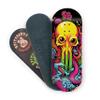 SPITBOARDS 34mm Fingerboard Deck - Real Wood (5-Layers) Classic Popsicle Street Shape - Size: 34 x 96 mm - Single Graphic Deck (Real Wear) - Optimized Concave - Alien-Octopus view 2