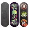 SPITBOARDS 34mm Fingerboard Deck - Real Wood (5-Layers) Classic Popsicle Street Shape - Size: 34 x 96 mm - Single Graphic Deck (Real Wear) - Optimized Concave - Lime Green Skull view 1