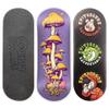 SPITBOARDS 34mm Fingerboard Deck - Real Wood (5-Layers) Classic Popsicle Street Shape - Size: 34 x 96 mm - Single Graphic Deck (Real Wear) - Optimized Concave - Mushroom Cheese view 1