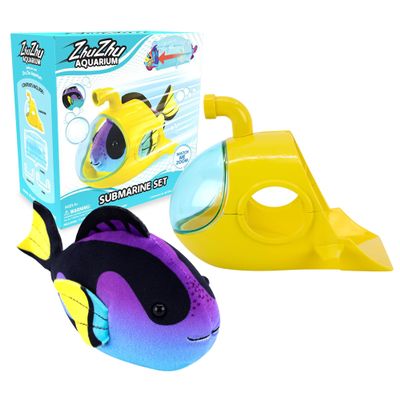 ZhuZhu Aquarium Submarine + Motorized Fish Toy (Blue Tang)