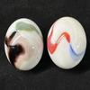 Big Game Toys~2 BOULDERS 35mm Glory Marbles Glass White Yellow Orange Iridescent Swirl Read view 2