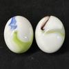 Big Game Toys~2 BOULDERS 35mm Glory Marbles Glass White Yellow Orange Iridescent Swirl Read view 3