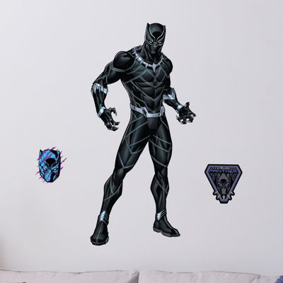 Wall Palz Marvel Black Panther Wall Decal - 29" Augmented Reality Black Panther Bedroom Decor Peel and Stick Vinyl Wall Stickers