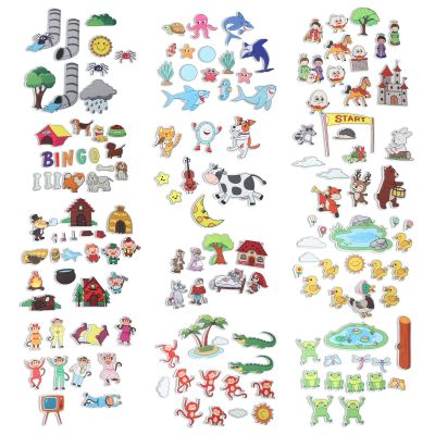 Windkream 12 Set Felt Board Stories Pieces Set Felt Animals Bible Fairy Tales for Preschool Animals Figures Flannel Board Stories for Toddlers Preschool Kindergarten Storytelling(Fairy Tales)