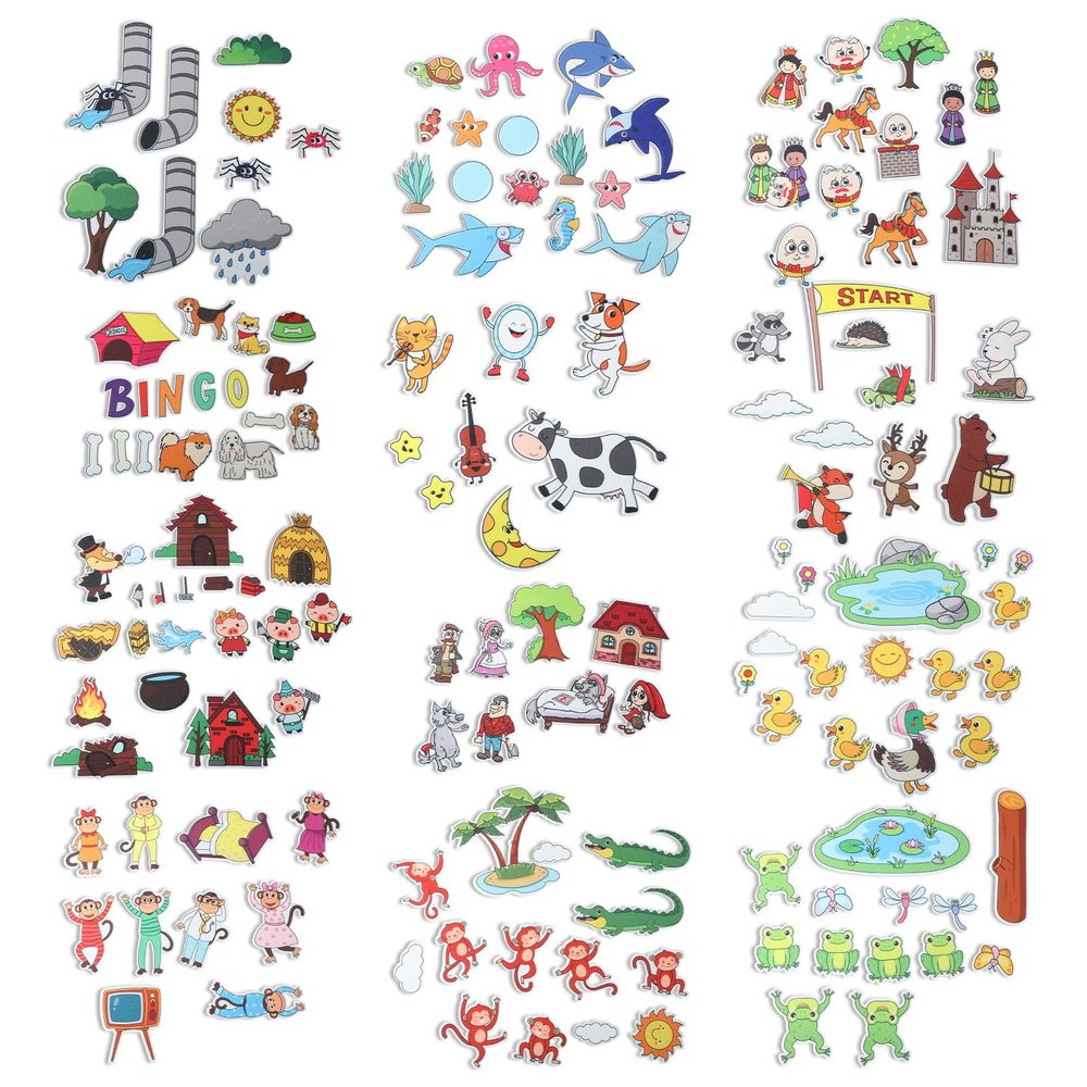 Windkream 12 Set Felt Board Stories Pieces Set Felt Animals Bible Fairy Tales for Preschool Animals Figures Flannel Board Stories for Toddlers Preschool Kindergarten Storytelling(Fairy Tales)