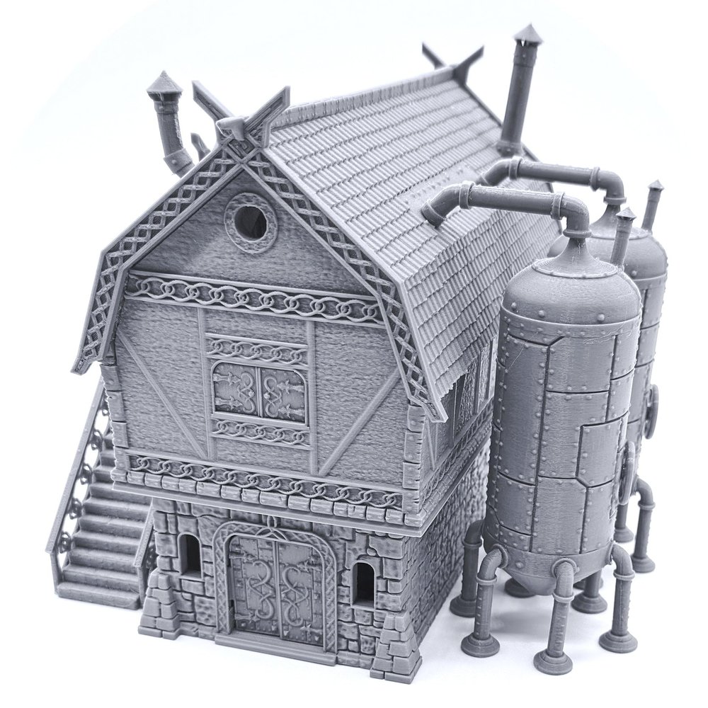 The Brewhouse by Printable Scenery, 3D Printed Tabletop RPG Scenery and Wargame Terrain 28mm Miniatures