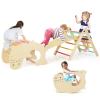 Costzon Climbing Toys for Toddlers, Foldable Montessori Wooden Arch Climber Ladder with Sliding Ramp, Play Table, Multi-Combination Methods, Kids Triangle Climber Play Gym Set for Boys Girls Present view 1