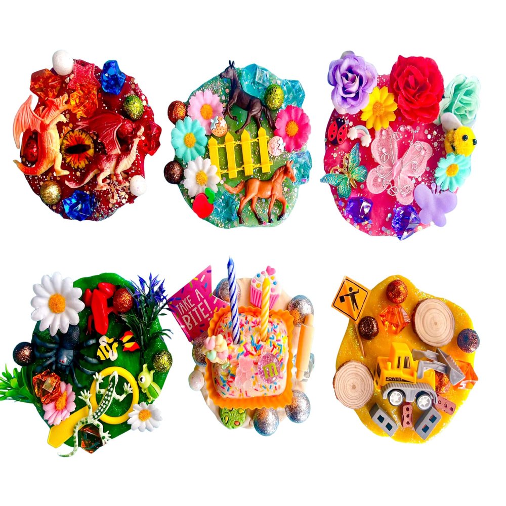 MAGIC Play dough Jars, Play dough kit,Kids Party Favors, Goodie Bags,Birthday Party Favors, Playdoh, Birthday gift for kids, girls boys gift (Mystical Dragon)