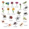 20Pcs Insect Toy Fake Plastic Bugs Figures for Kids - Flower Ladybug Bee Butterfly Ant Cricket Mantis Scorpion Spider School Project Birthday Cake Topper Party Favors April Fool's Day Prank Gifts view 2