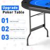 LUCKYERMORE Foldable Poker Table for 8 Players - Texas Holdem & Blackjack Board Game Table with Plastic Cup Holders - Casino Table with Padded Rails & Blue Felt Surface for Texas Casino Leisure Game view 2