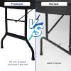 LUCKYERMORE Foldable Poker Table for 8 Players - Texas Holdem & Blackjack Board Game Table with Plastic Cup Holders - Casino Table with Padded Rails & Blue Felt Surface for Texas Casino Leisure Game view 4