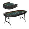 LUCKYERMORE Foldable Poker Table for 8 Players - Texas Holdem & Blackjack Board Game Table with Stainless Steel Cup Holders - Casino Table with Padded Rails & Green Felt Surface view 1