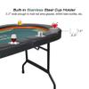 LUCKYERMORE Foldable Poker Table for 8 Players - Texas Holdem & Blackjack Board Game Table with Stainless Steel Cup Holders - Casino Table with Padded Rails & Green Felt Surface view 3