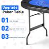 LUCKYERMORE Foldable Poker Texas Holdem & Blackjack Table for 8 Players - Portable Board Game Table with Plastic Cup Holders - Casino Table with Padded Rails & Blue Felt Surface view 2