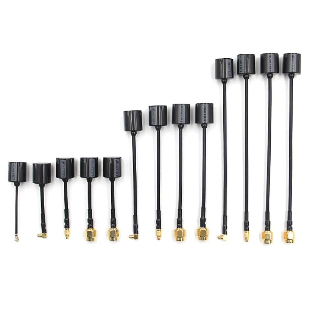 Generic New Micro Lollipop 5.8G RHCP Image Transmission Antenna 65/105/145MM SMA/RP-SMA/MMCX/UFL for RC FPV Racing Drones DIY Part (60mm Angle MMCX)