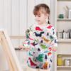 BAHABY Kids Art Smocks Dinosaur Painting Aprons for Children Waterproof Artist Smock with Long Sleeve and 3 Pockets for Age 3-8 Years (White) view 3